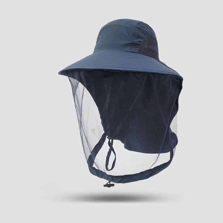 Unisex Anti Mosquito Insect Bucket Hat With Veil Mesh Protection - Navy - Adjustable (21 5/8"-23 5/8") - image 5