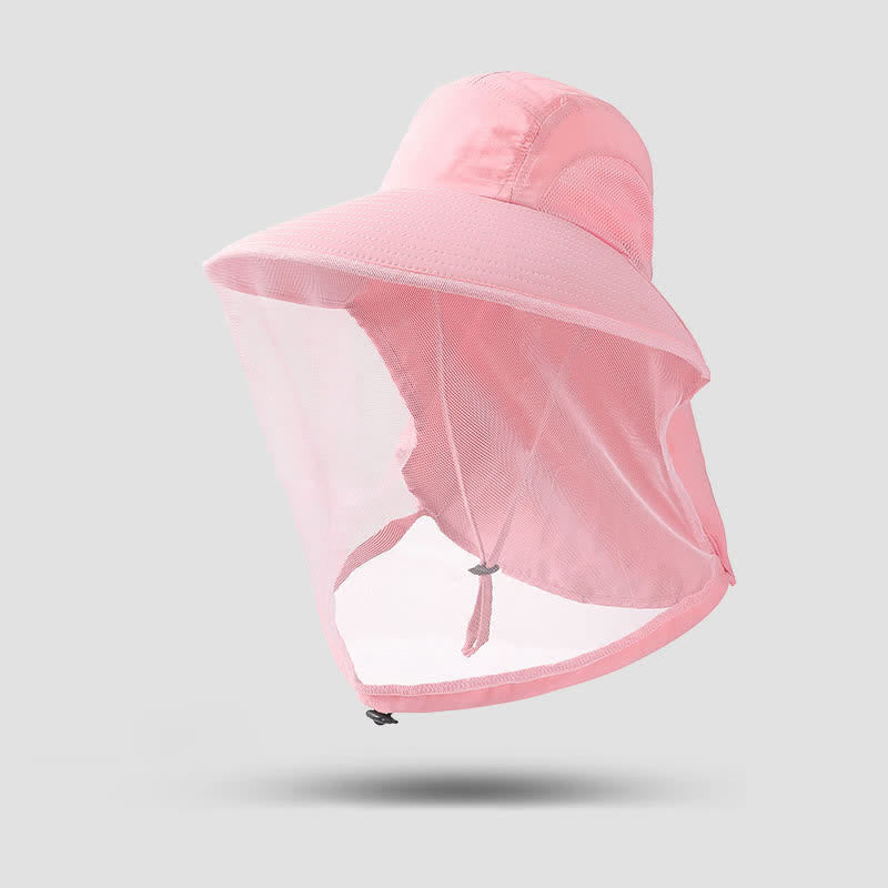 Unisex Anti Mosquito Insect Bucket Hat With Veil Mesh Protection - Light Pink - Adjustable (21 5/8"-23 5/8") - image 19