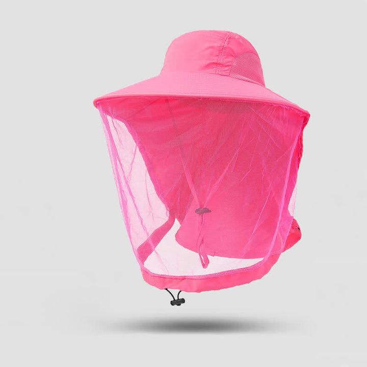 Unisex Anti Mosquito Insect Bucket Hat With Veil Mesh Protection - Pink - Adjustable (21 5/8"-23 5/8") - image 16