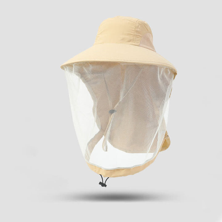 Unisex Anti Mosquito Insect Bucket Hat With Veil Mesh Protection - Khaki - Adjustable (21 5/8"-23 5/8") - image 10