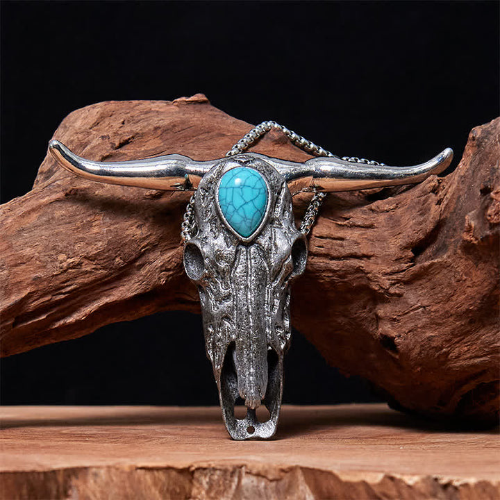 Longhorn Skull Turquoise EDC Tool Multi-function Pendant Belt Buckle
