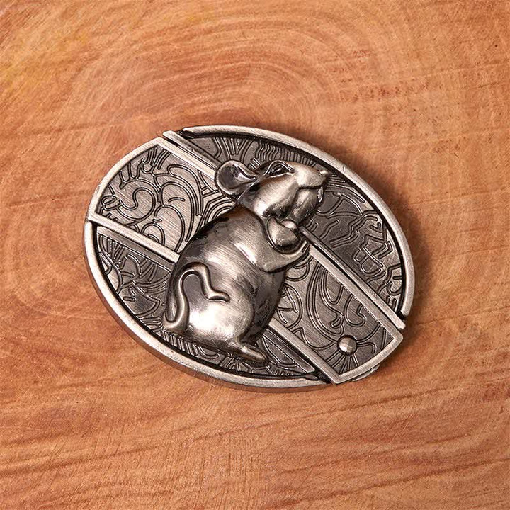 Men's DIY Hamster Hidden Folding Knife Leather Belt