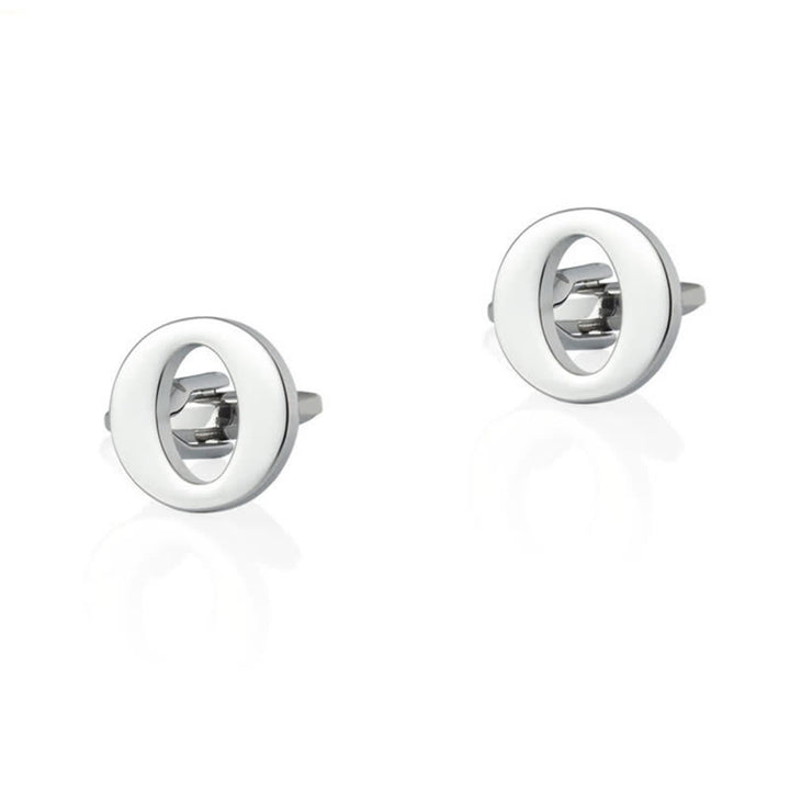 1 Pair Men's Silver Plated Initial Letter 26 Alphabet Cufflinks