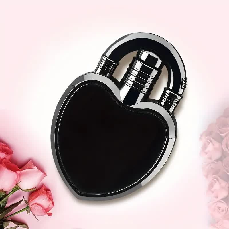 Heart & Lock Shape Jet Single Flame Refillable Butane Lighter - Black - image 10
