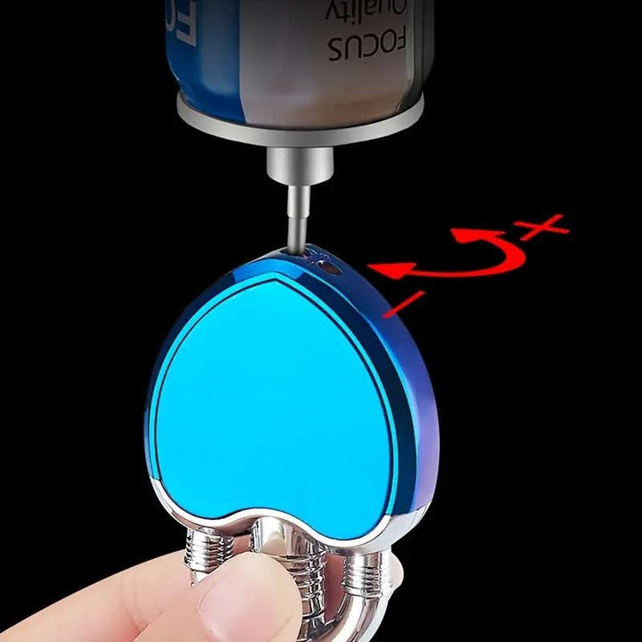 Heart & Lock Shape Jet Single Flame Refillable Butane Lighter
