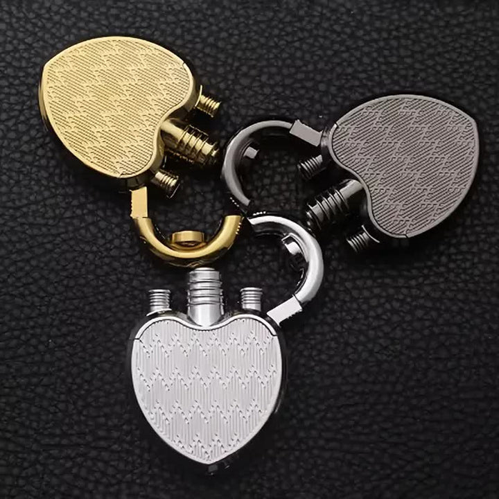 Heart & Lock Shape Jet Single Flame Refillable Butane Lighter