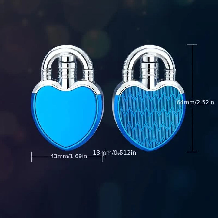 Heart & Lock Shape Jet Single Flame Refillable Butane Lighter