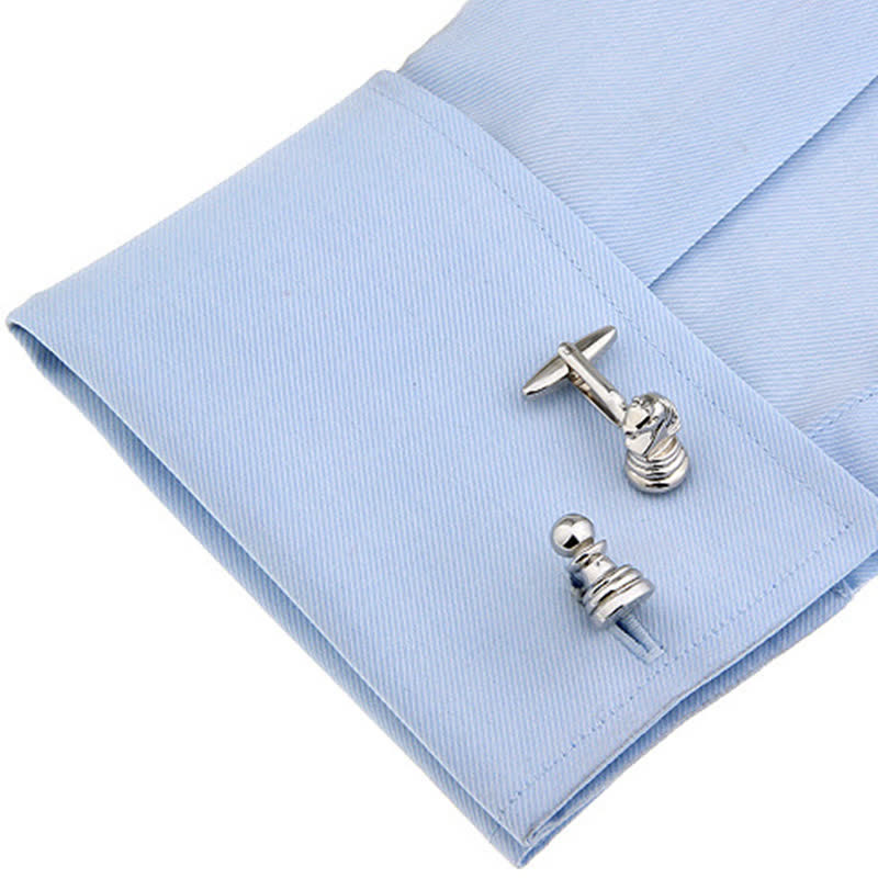 Men's 1 Pair Horse-Head Chess Silver-Tone Cufflinks