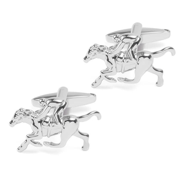 Men's 1 Pair Horseback Riding Silver-tone Cufflinks