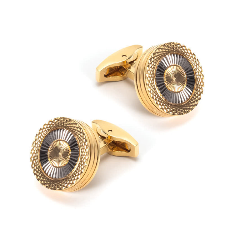 Men's 1 Pair Round Tire Pattern Cufflinks