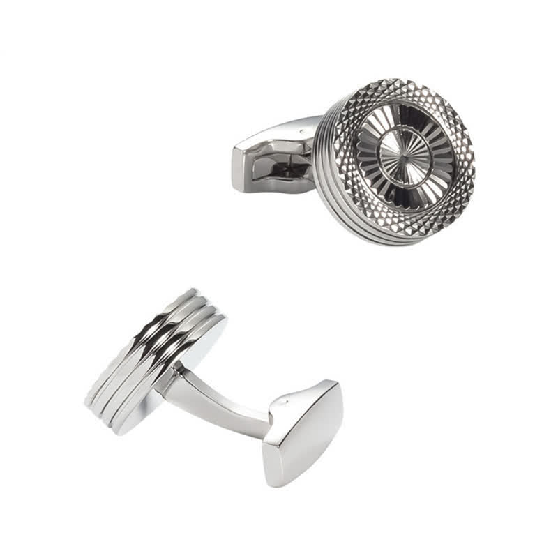Men's 1 Pair Round Tire Pattern Cufflinks
