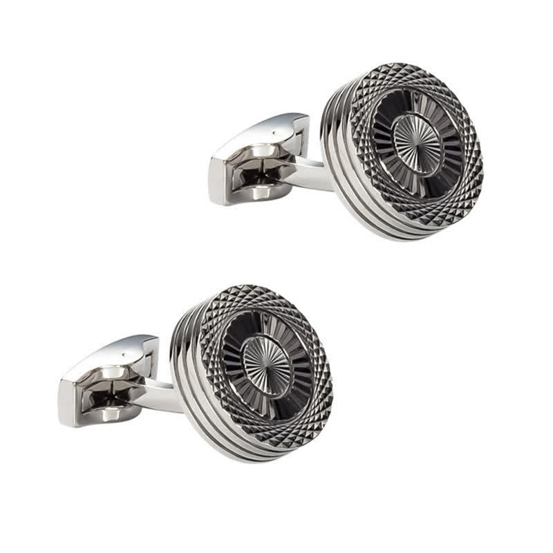 Men's 1 Pair Round Tire Pattern Cufflinks