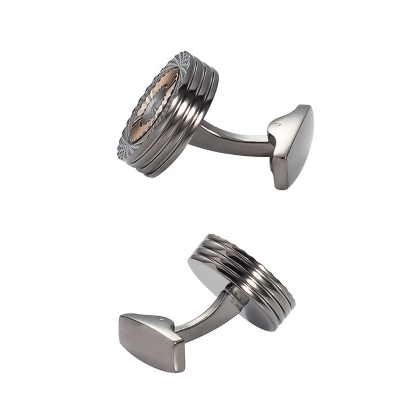 Men's 1 Pair Round Tire Pattern Cufflinks