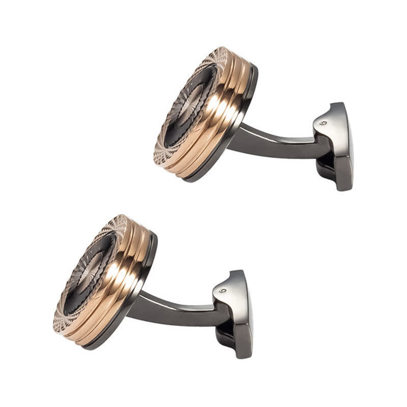 Men's 1 Pair Round Tire Pattern Cufflinks