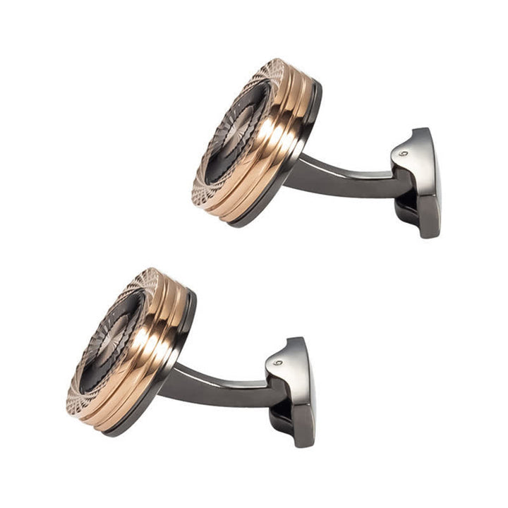 Men's 1 Pair Round Tire Pattern Cufflinks