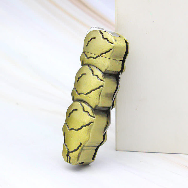 Triple Skull Head Refillable Butane Lighter With Knife - image 6