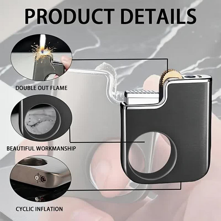 Creative Ring-Shaped Handle Refillable Butane Lighter - image 5