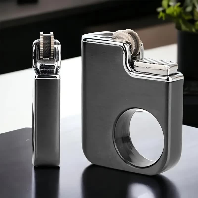 Creative Ring-Shaped Handle Refillable Butane Lighter