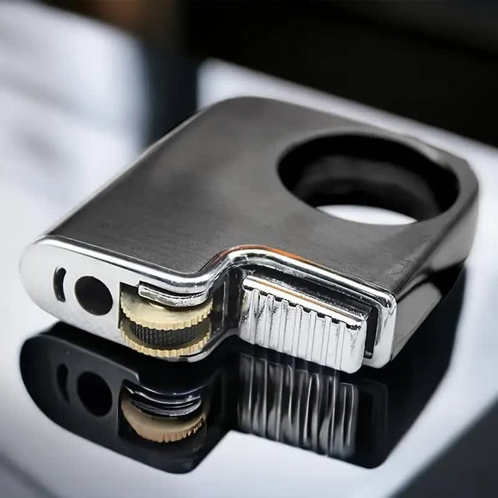 Creative Ring-Shaped Handle Refillable Butane Lighter - image 3