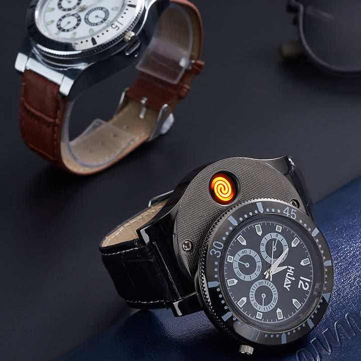 2 In 1 Functional Rechargeable Electric Watch Lighter