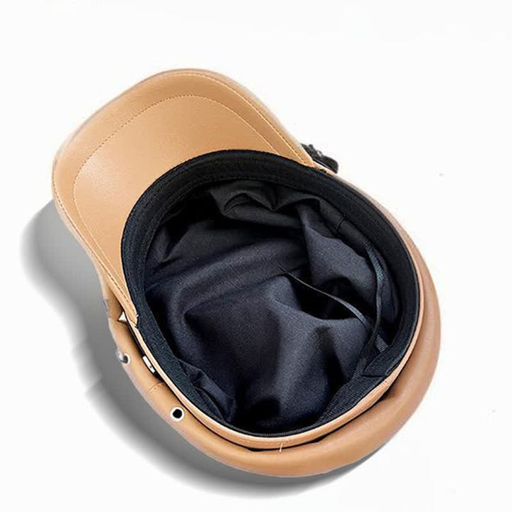 Unisex Dark Style Skull Studded Leather Beret Hat