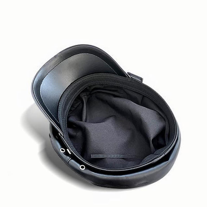 Unisex Dark Style Skull Studded Leather Beret Hat