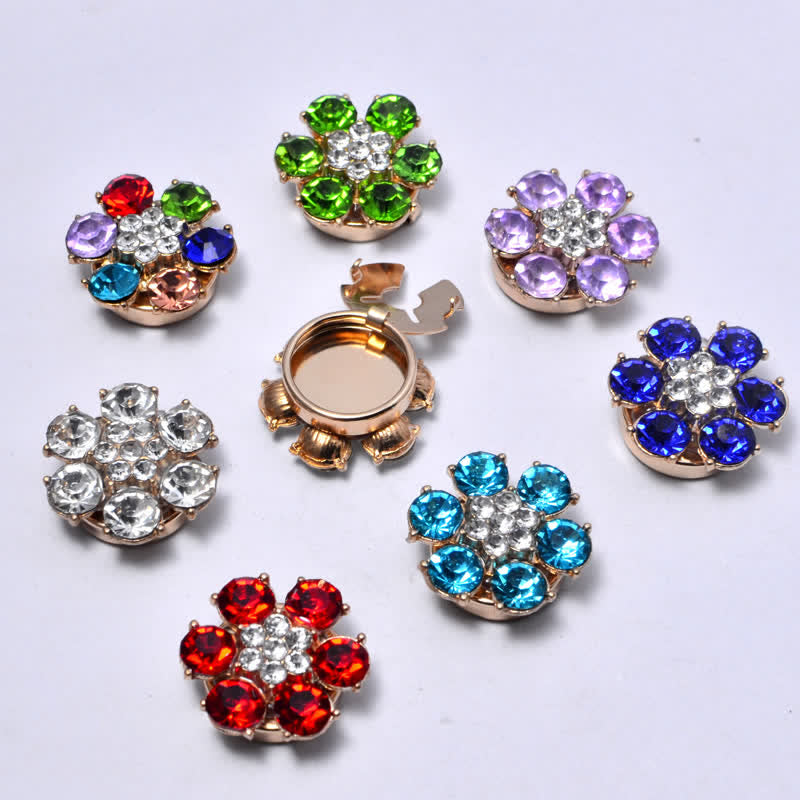 1 Pair Shiny Pearl Rhinestone Snap-On Button Covers - image 5