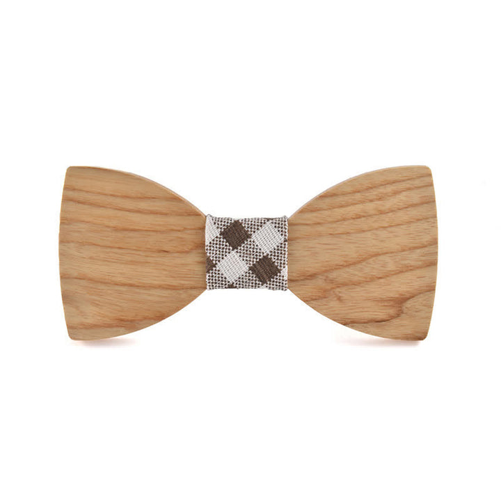 Custom Name Men's Engraved Wedding Wooden Bow Tie - White Ash Wood - Style #3 - image 20