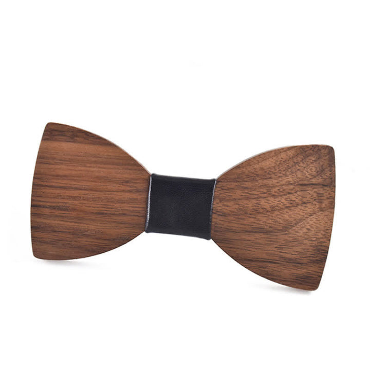 Custom Name Men's Engraved Wedding Wooden Bow Tie - Black Walnut - Style #1 - image 1