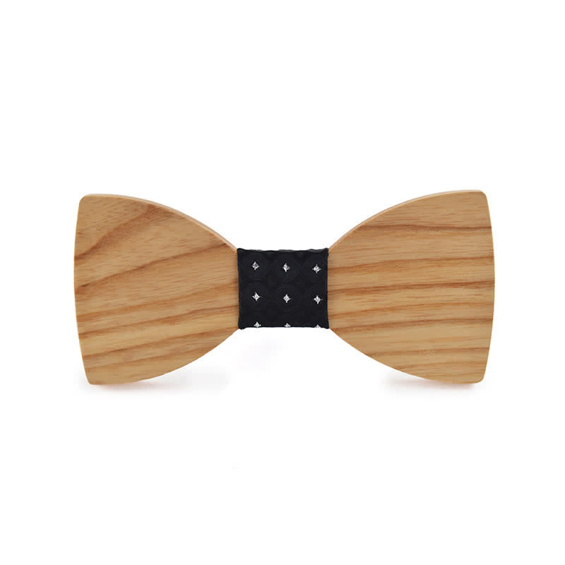 Custom Name Men's Engraved Wedding Wooden Bow Tie - White Ash Wood - Style #4 - image 21