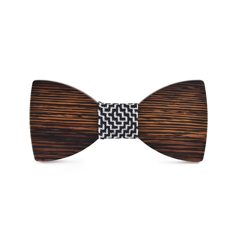 Custom Name Men's Engraved Wedding Wooden Bow Tie - Wenge - Style #2 - image 14