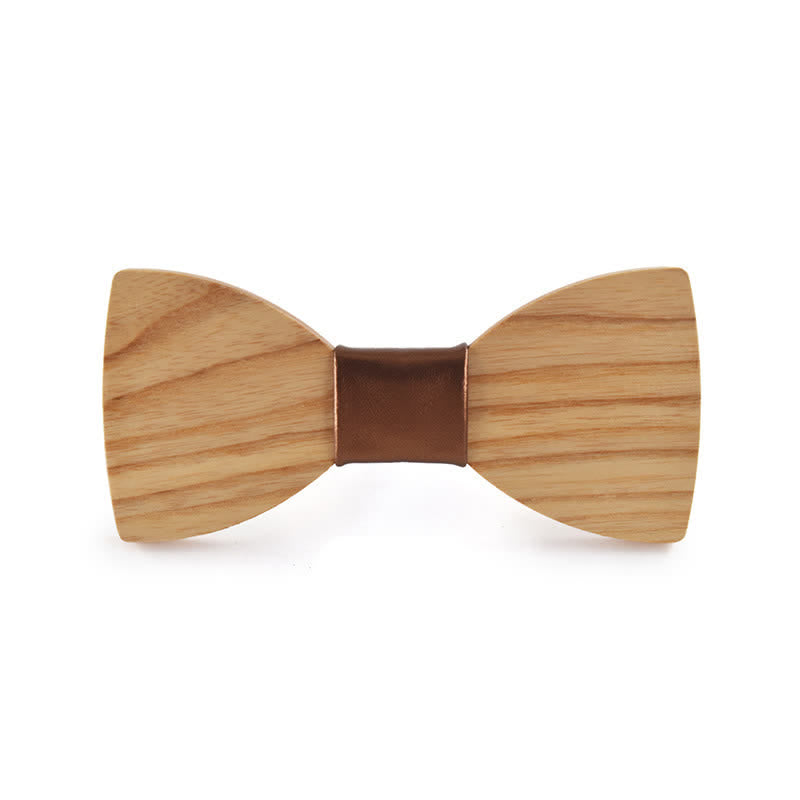 Custom Name Men's Engraved Wedding Wooden Bow Tie - White Ash Wood - Style #6 - image 24