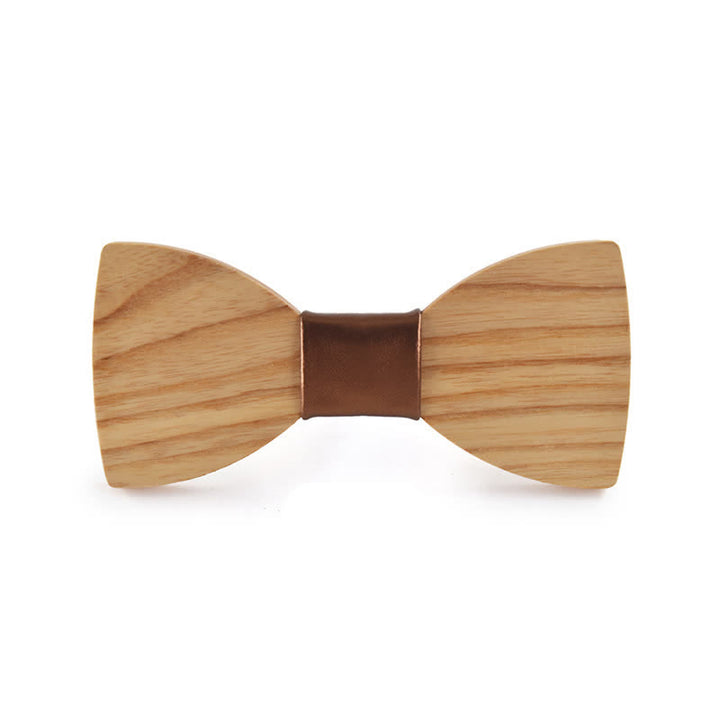 Custom Name Men's Engraved Wedding Wooden Bow Tie - White Ash Wood - Style #6 - image 24