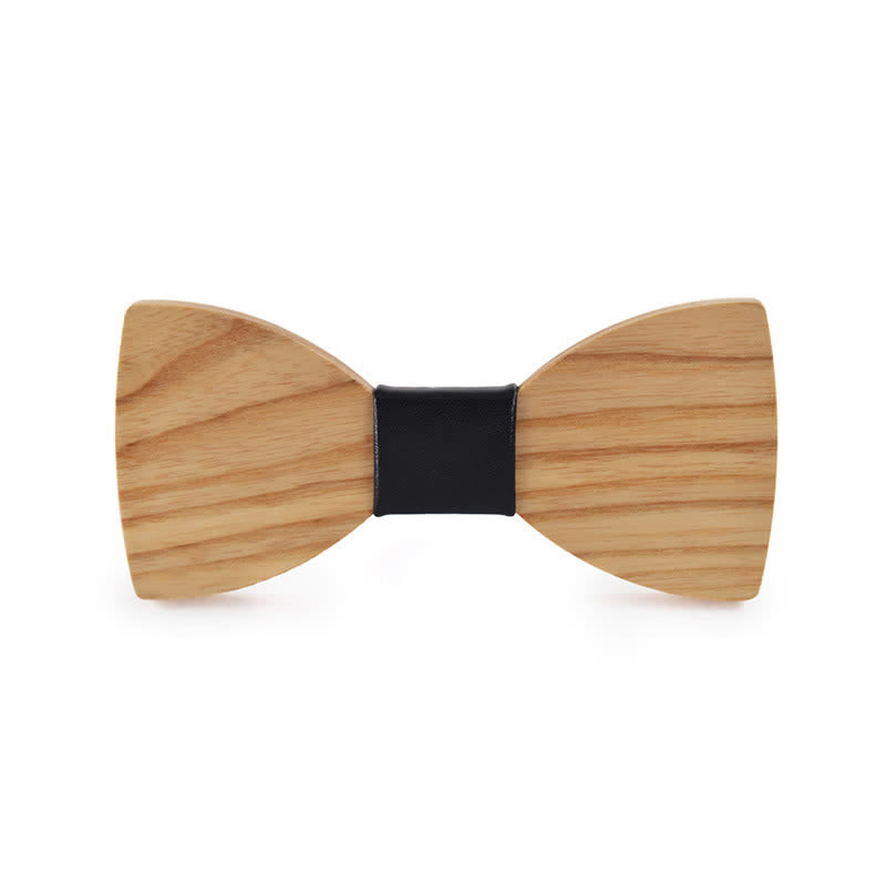 Custom Name Men's Engraved Wedding Wooden Bow Tie - White Ash Wood - Style #1 - image 18