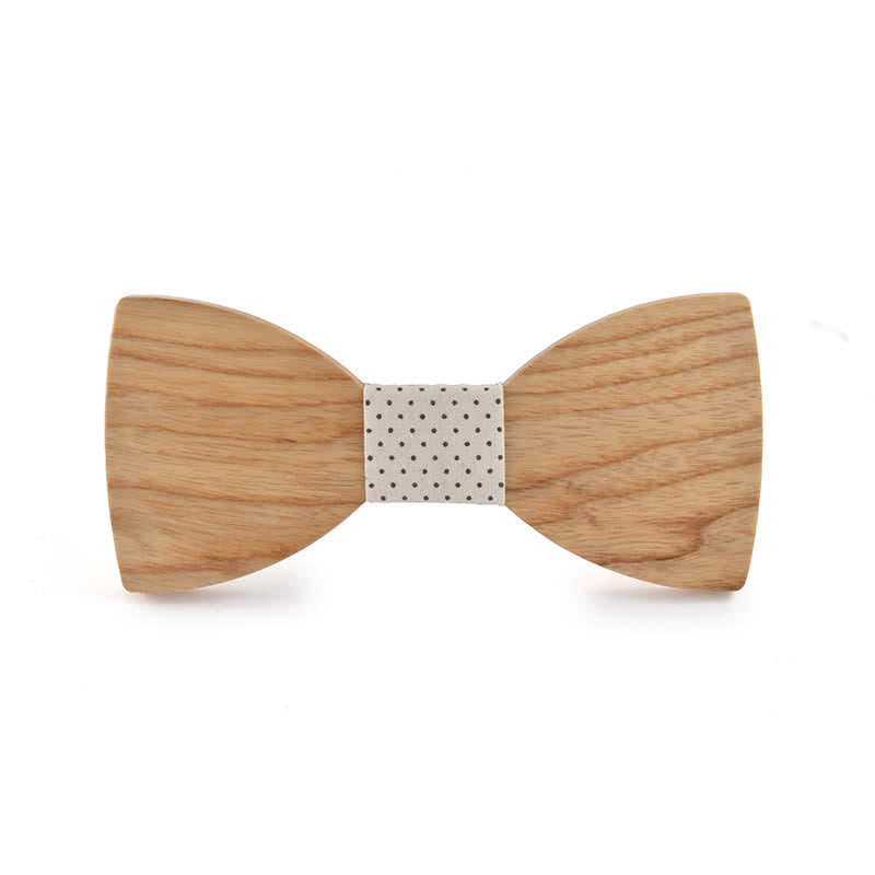 Custom Name Men's Engraved Wedding Wooden Bow Tie - White Ash Wood - Style #2 - image 19