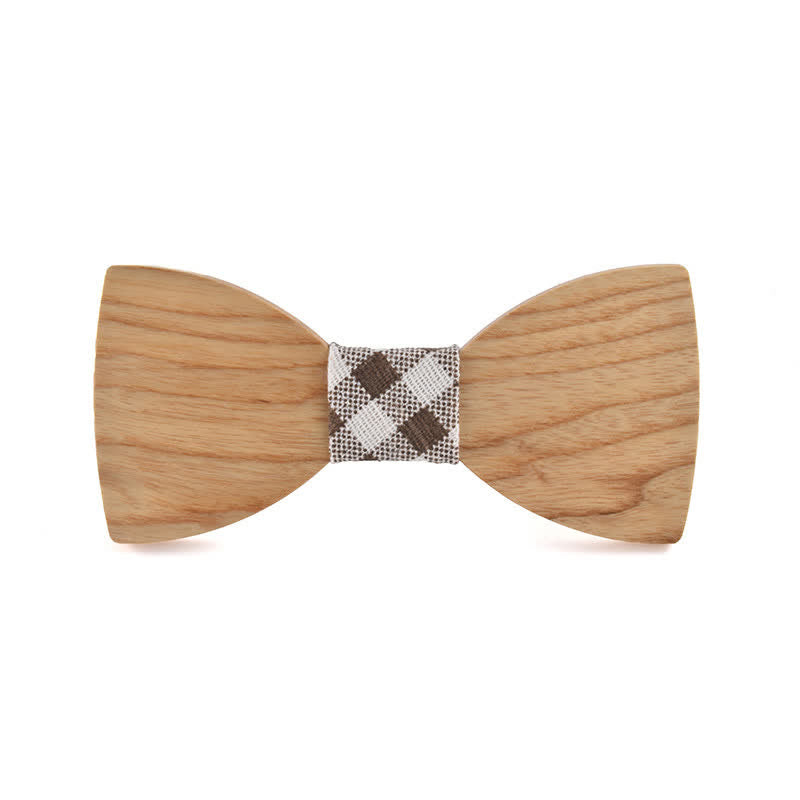 Custom Name Men's Engraved Wedding Wooden Bow Tie - White Ash Wood - Style #3 - image 21