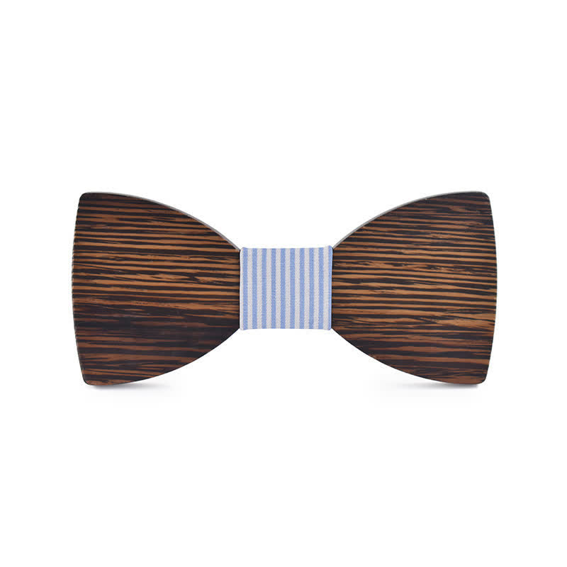 Custom Name Men's Engraved Wedding Wooden Bow Tie - Wenge - Style #6 - image 17