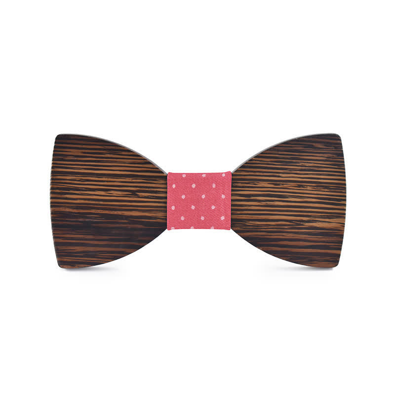 Custom Name Men's Engraved Wedding Wooden Bow Tie - Wenge - Style #5 - image 16