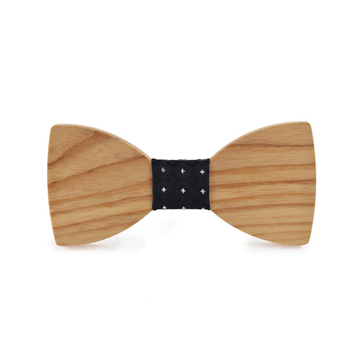 Custom Name Men's Engraved Wedding Wooden Bow Tie - White Ash Wood - Style #4 - image 22