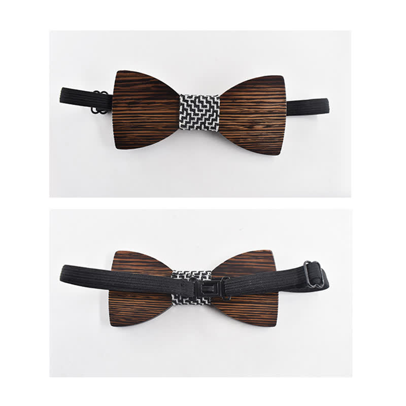 Custom Name Men's Engraved Wedding Wooden Bow Tie - image 5