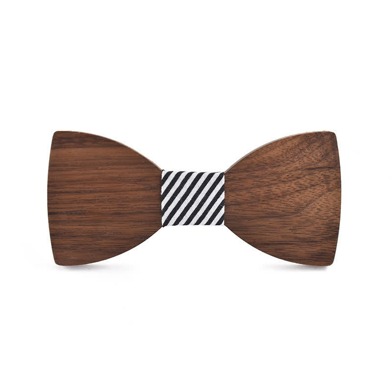 Custom Name Men's Engraved Wedding Wooden Bow Tie - Black Walnut - Style #3 - image 8