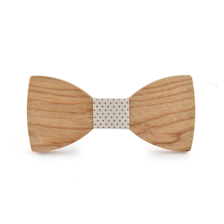 Custom Name Men's Engraved Wedding Wooden Bow Tie - White Ash Wood - Style #2 - image 20