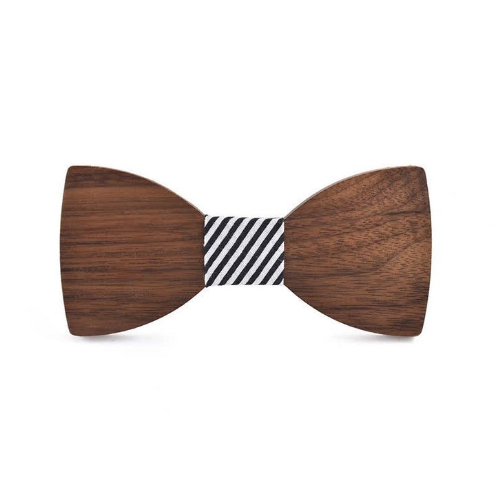 Custom Name Men's Engraved Wedding Wooden Bow Tie - Black Walnut - Style #3 - image 7