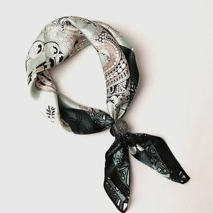 Men's Greenery Vintage Style Thin Long Silk Scarf