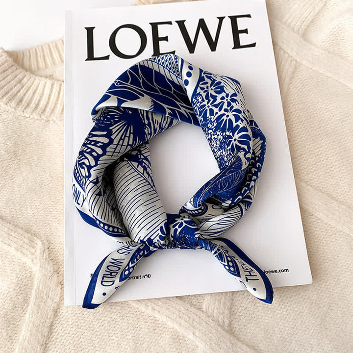 Men's Tropical Rainforest Print Mulberry Silk Square Cravat - image 7