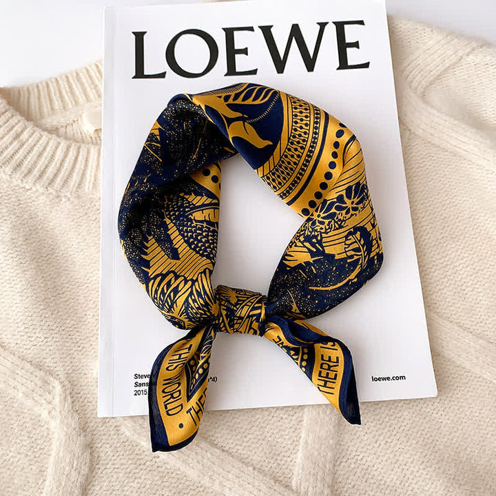 Men's Tropical Rainforest Print Mulberry Silk Square Cravat - image 2