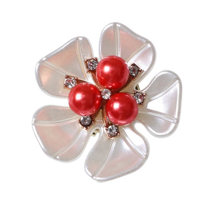 1 Pair Gardenia Flower Pearl Bud Snap-On Shirt Button Covers