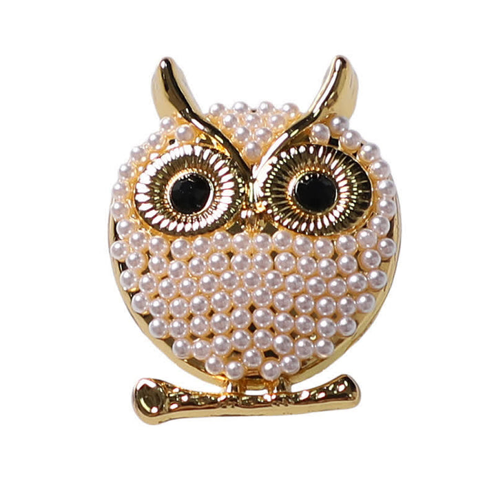 1 Pair Mini Pearls Owl Snap-On Shirt Button Covers - Gold - image 5