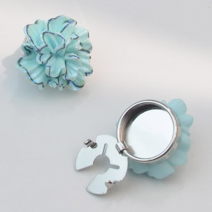 1 Pair Mini Pearls Owl Snap-On Shirt Button Covers - Sky Blue - image 4