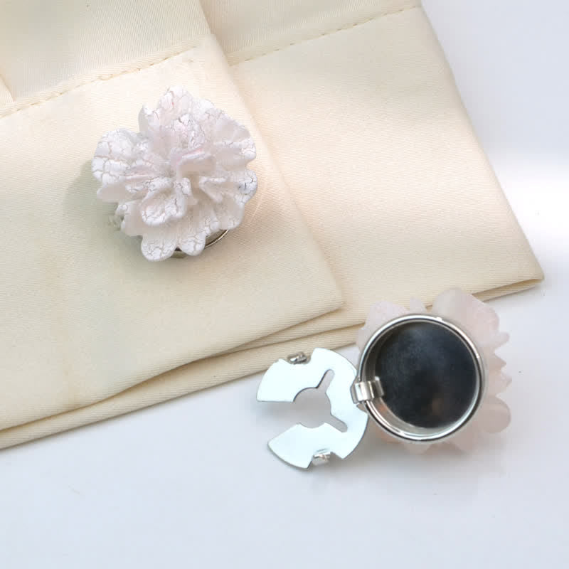 1 Pair Mini Pearls Owl Snap-On Shirt Button Covers - White - image 7